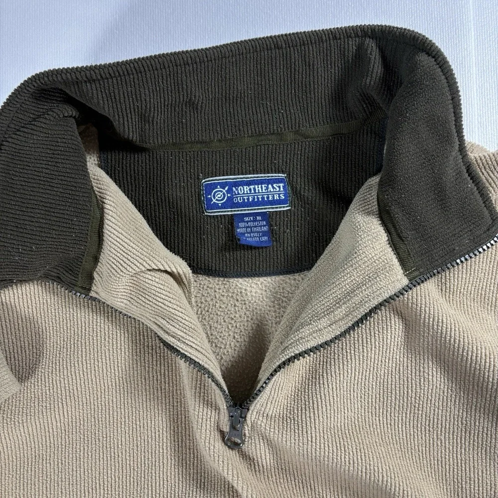 Northeast Outfitters Men's XL Beige Fleece Quarter Zip Pullover Mock Neck